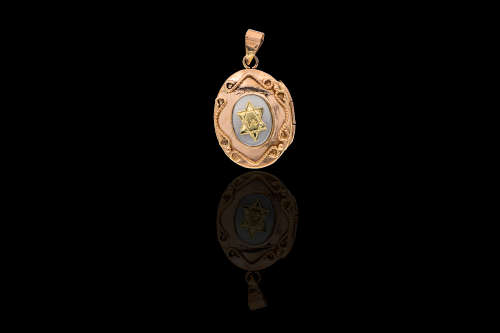 14ct (3,5 grams) Rose and Yellow Gold Star of David Locket