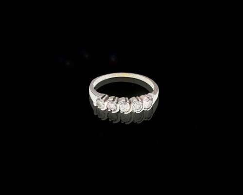 2.3 grams 18 carat White Gold Diamond Quarter Eternity Band