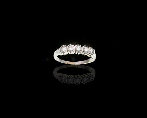 2.3 grams 18 carat White Gold Diamond Quarter Eternity Band
