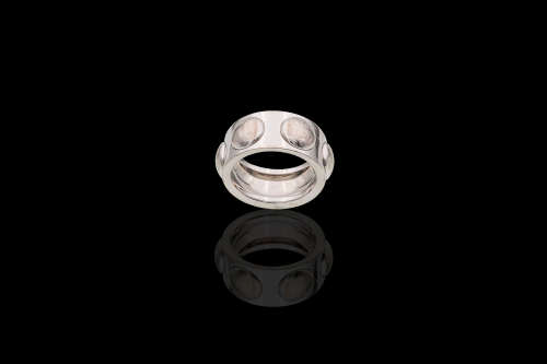 16.9 grams 18 carat White Gold Designer Louis Vuitton Gents Ring  Ring size  P1/2