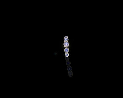 1.2 grams 9 carat White Gold Tanzanite and Diamond Cocktail Ring