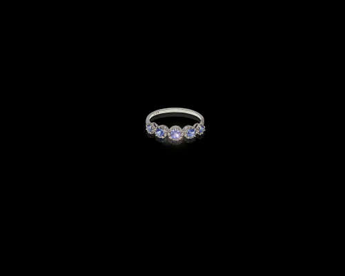 1.2 grams 9 carat White Gold Tanzanite and Diamond Cocktail Ring