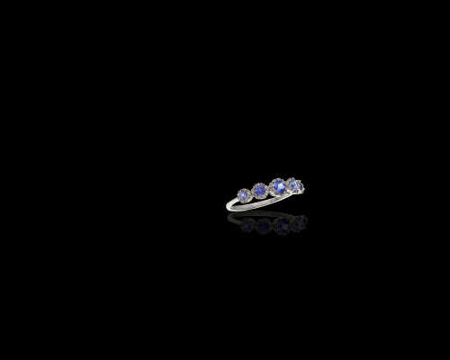 1.2 grams 9 carat White Gold Tanzanite and Diamond Cocktail Ring