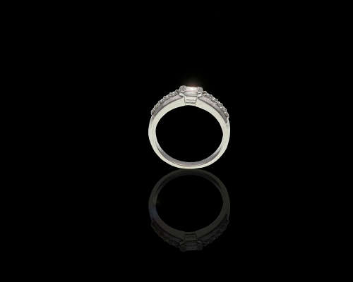 3.4 grams 14 carat White Gold Diamond Engagement  Ring