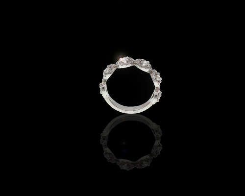 4.4 grams 18 carat White Gold Diamond Halo Link Half Eternity Ring