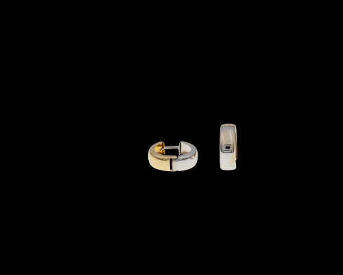 1.7 grams 9 carat Two Tone Gold Huggies Earrings