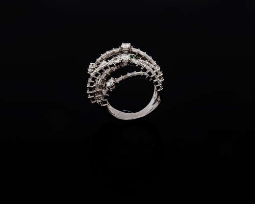 10.5 grams 18 carat White Gold Diamond Half Eternity Cocktail Ring