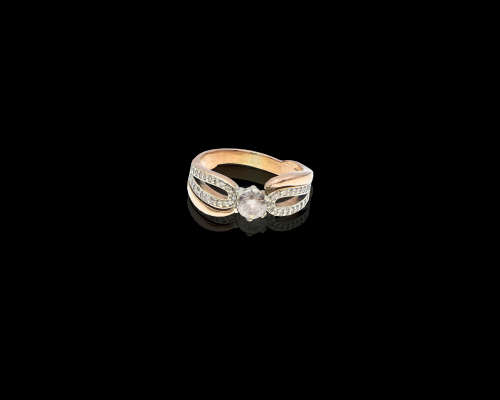 4.1 grams 9 carat Rose Gold and Diamond Engagement Ring