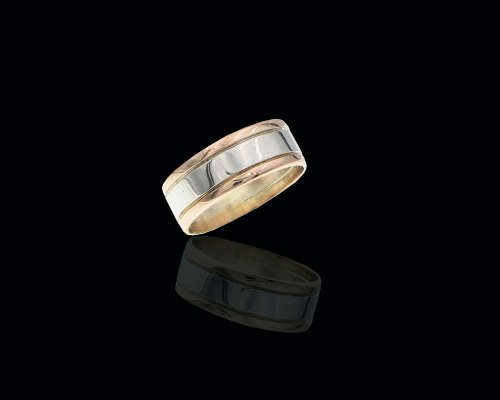 5.5 grams  Total Weight Two Tone (Gold and Silver) Gents Ring