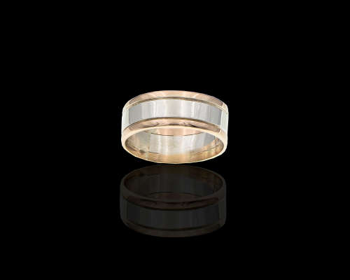 5.5 grams  Total Weight Two Tone (Gold and Silver) Gents Ring