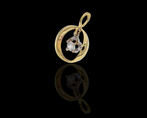 1.4 grams 9 carat Yellow Gold Cubic Zirconia Pendant