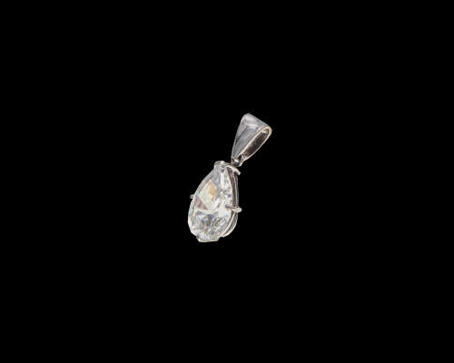 2.4 grams 18 carat White Gold Cubic Zirconia Pendant