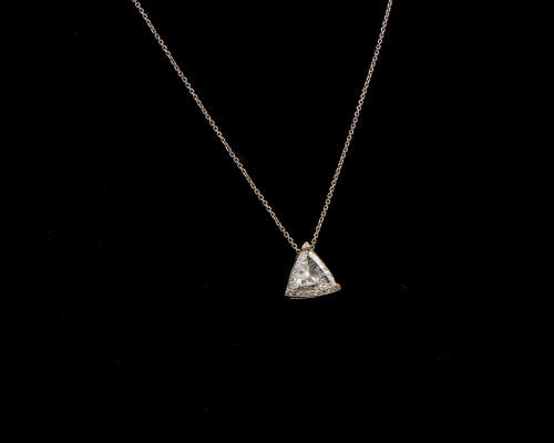 9ct White Gold Chain and 18ct White Gold Diamond Pendant