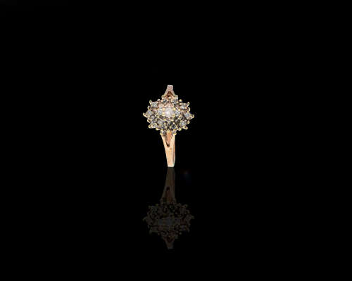 3 grams 14 carat Rose Gold Diamond Vintage Cocktail Ring