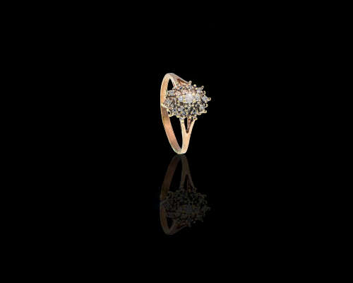 3 grams 14 carat Rose Gold Diamond Vintage Cocktail Ring