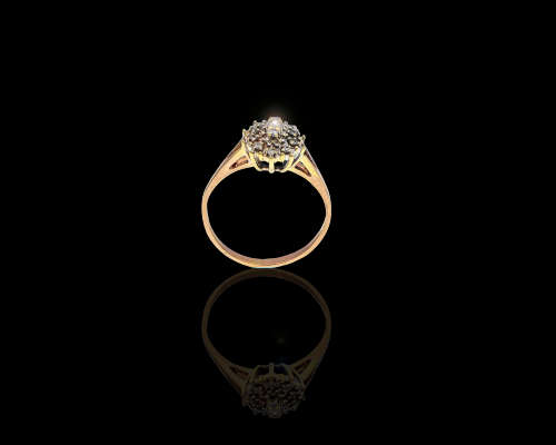 3 grams 14 carat Rose Gold Diamond Vintage Cocktail Ring