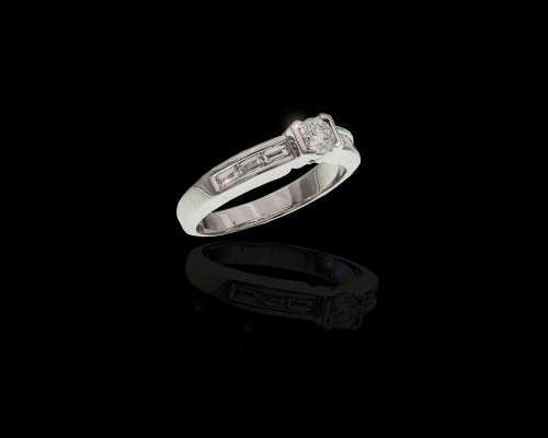 4.3 grams 18 carat White Gold Diamond Engagement Ring