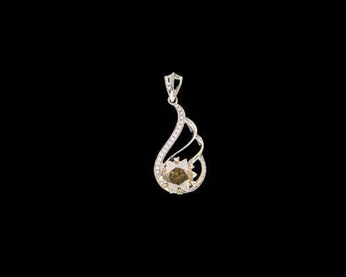 2.3 grams 18 carat White Gold Fancy Brown Diamond Pendant