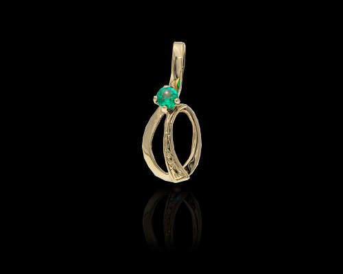 0.7 grams 9 carat Yellow Gold Semi Precious Stone Pendant