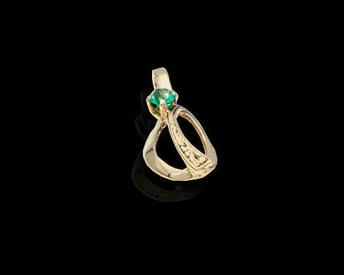 0.7 grams 9 carat Yellow Gold Semi Precious Stone Pendant