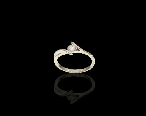 2.3 grams 18 carat White Gold Diamond Solitaire Cross Over Ring