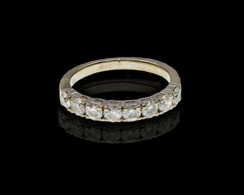 3.4 grams 18 carat White Gold Diamond Half Eternity Ring