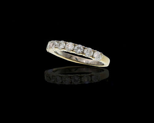 3.4 grams 18 carat White Gold Diamond Half Eternity Ring
