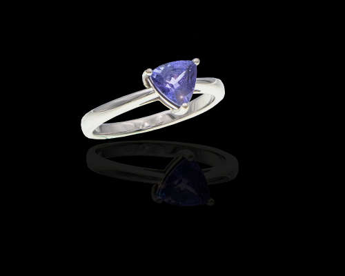 2.6 grams 9 carat White Gold Tanzanite Solitaire Ring