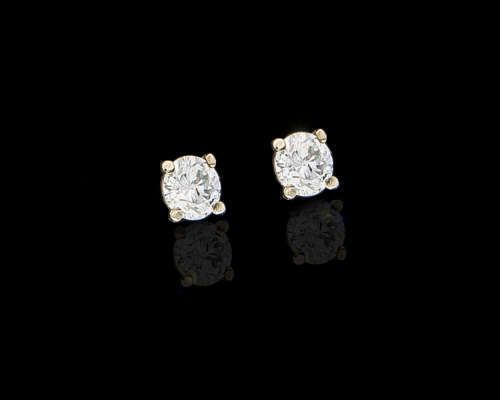 0.7 grams 9 carat White Gold Diamond Stud Earrings