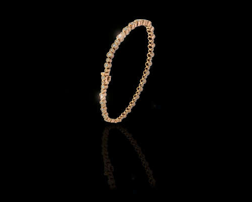 11.7 grams 18 carat Rose Gold Diamond Tennis Bracelet