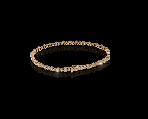 11.7 grams 18 carat Rose Gold Diamond Tennis Bracelet