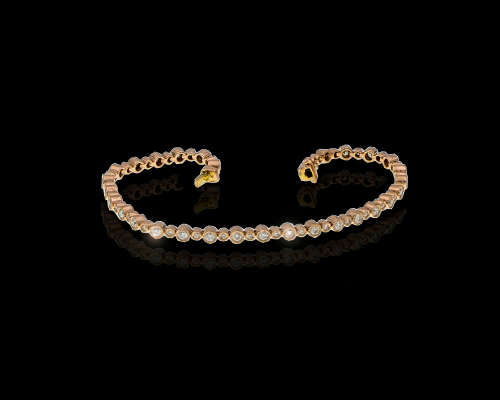 11.7 grams 18 carat Rose Gold Diamond Tennis Bracelet
