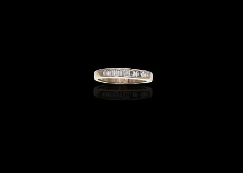 2.3 grams 18 carat White Gold Diamond Half Eternity Ring