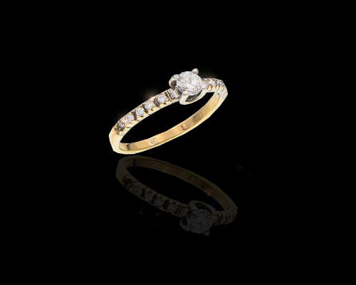 1.4 grams 9 carat Yellow Gold Diamond Engagement Ring