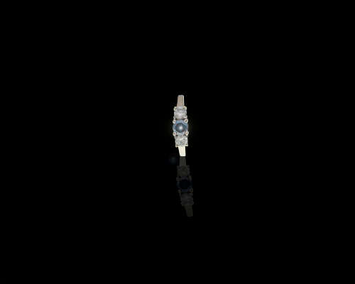 1.9 grams 14 carat White Gold Diamond Trilogy Ring