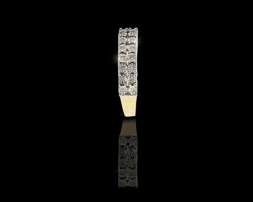 2.9 grams 9 carat Yellow Gold Diamond Illusion Set Half Eternity Ring