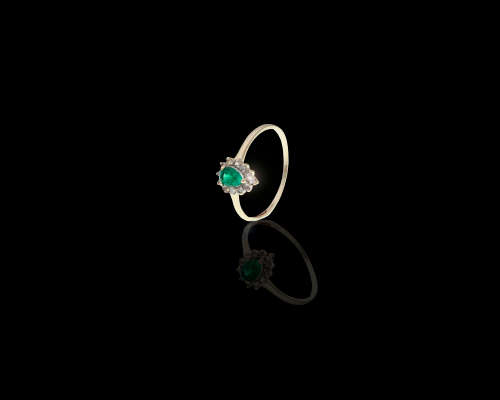 1.3 grams 9 carat Yellow Gold Semi Precious Stone Cocktail Ring