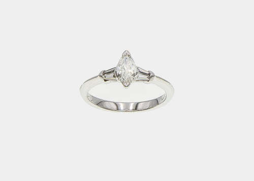 3.2 grams 18 carat White Gold Diamond Engagement Ring