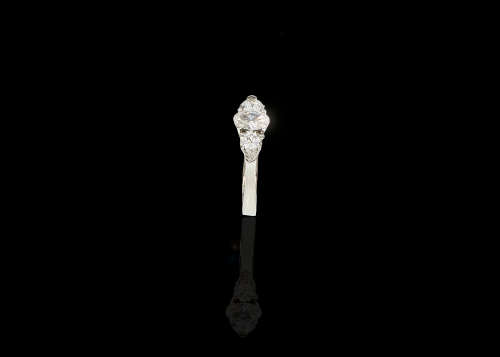 4 grams Platinum Diamond Trilogy Ring