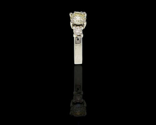 2.8 grams Palladium Diamond Trilogy Ring