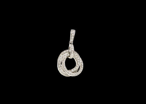 2.4 grams 14 carat White Gold Diamond Pendant