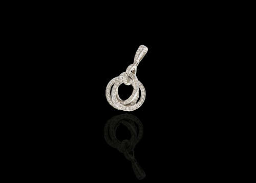 2.4 grams 14 carat White Gold Diamond Pendant
