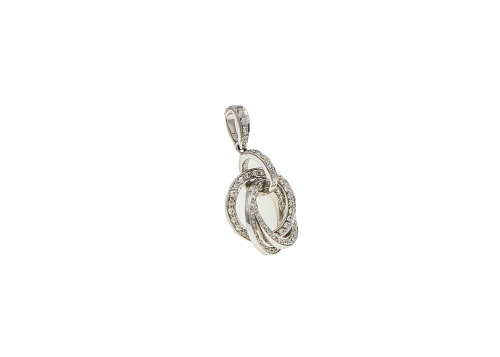 2.4 grams 14 carat White Gold Diamond Pendant
