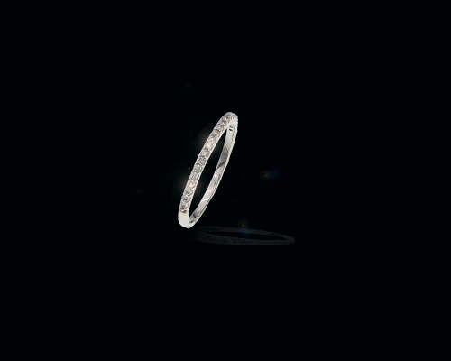 1.1 grams 9 carat White Gold Half Eternity Ring