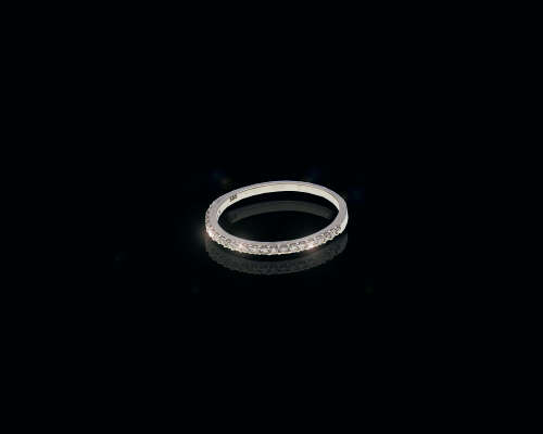 1.1 grams 9 carat White Gold Half Eternity Ring