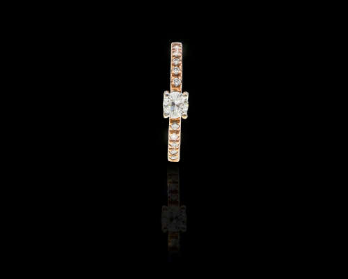 1.3 grams 9 carat, Rose Gold Solitaire Ring