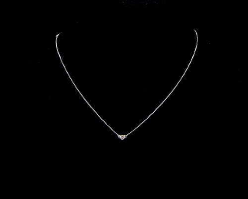 3.6 grams   Total Weight 9 carat Yellow Gold Chain and Cubic Zirconia Heart Pendant