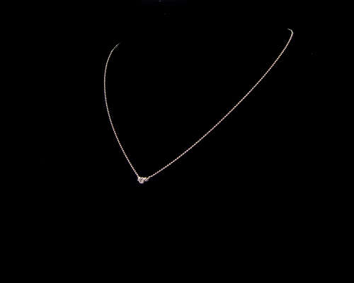 3.6 grams   Total Weight 9 carat Yellow Gold Chain and Cubic Zirconia Heart Pendant