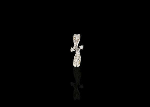 1.6 grams 9 carat White Gold Diamond Crossover Ring