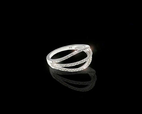 2.6 grams 9 carat White Gold Diamond Cocktail Ring